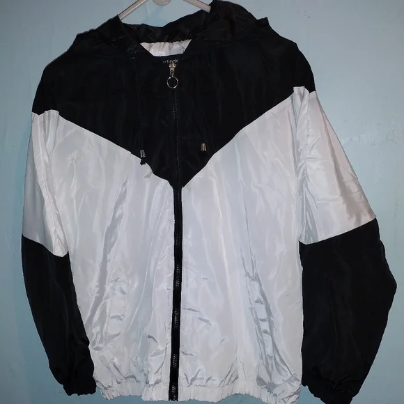 Black & White Windbreaker Jacket - Picture 5 of 11